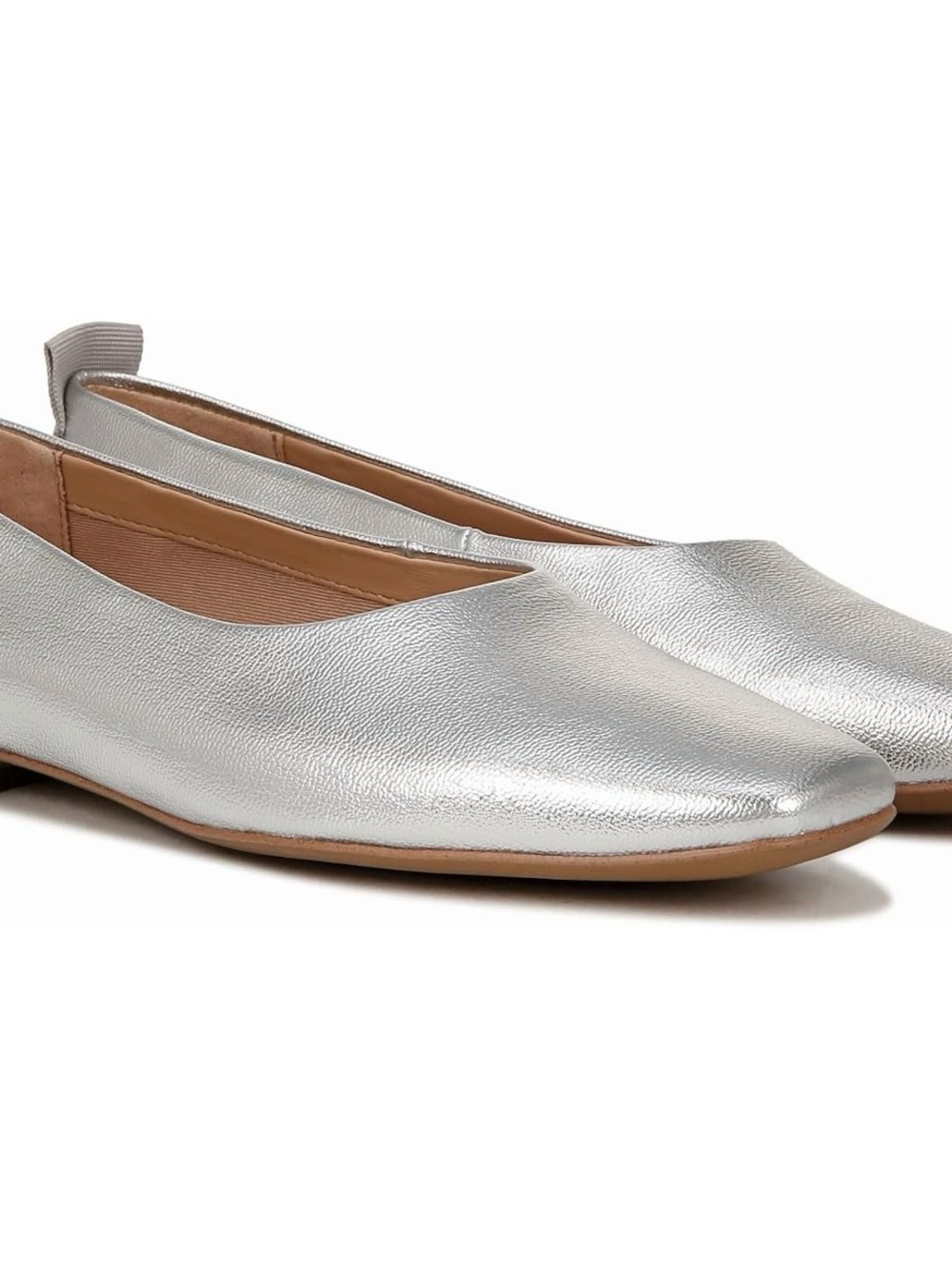 Franco Sarto Metallic Silver Leather Ballet Flats